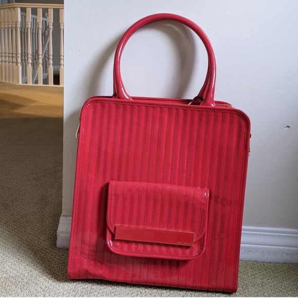 Ted Baker Red Patent Large Bag/Tote - Picture 2 of 9